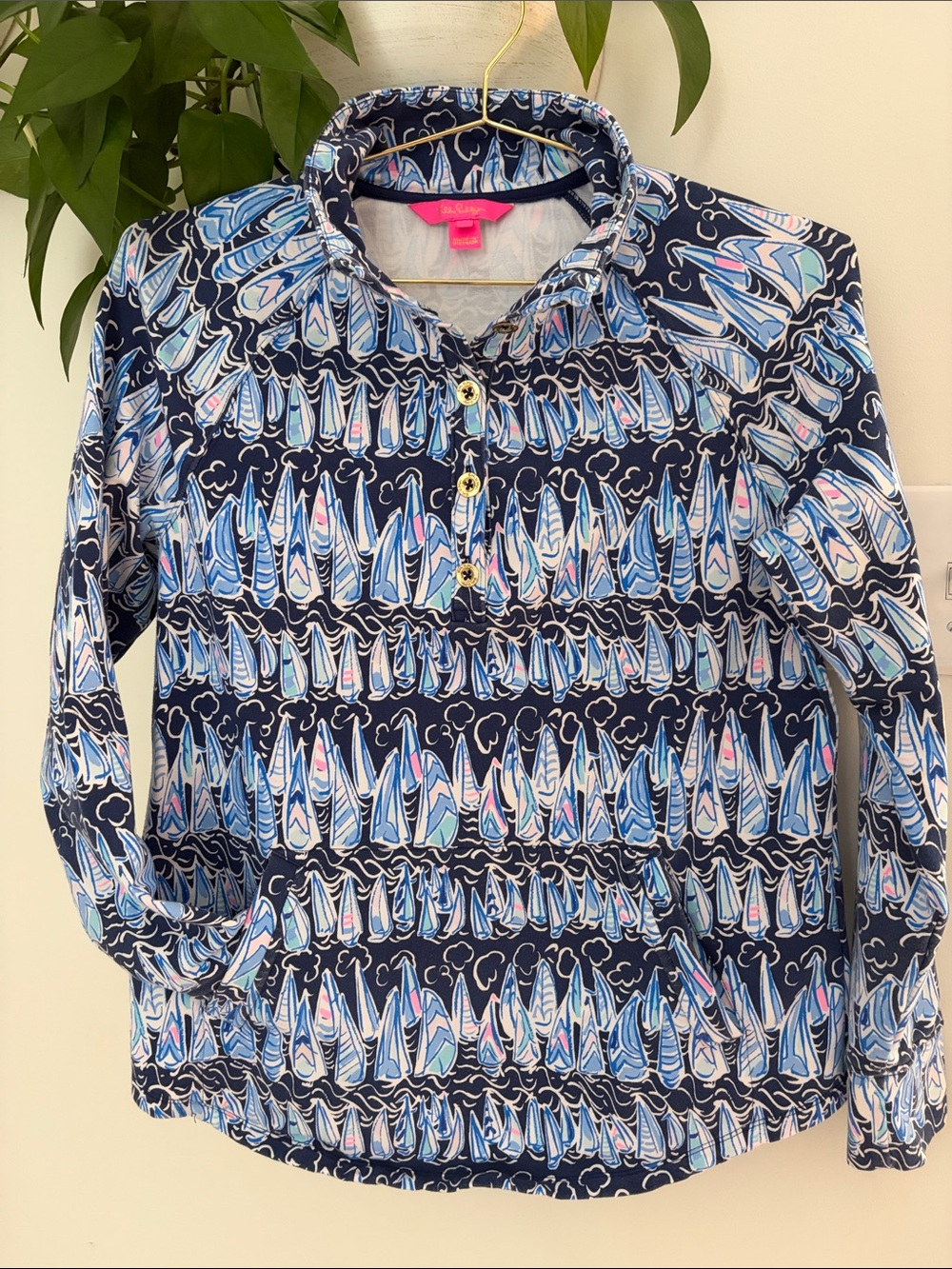 Lilly Pulitzer Quarter Button Up Popover Size Medium